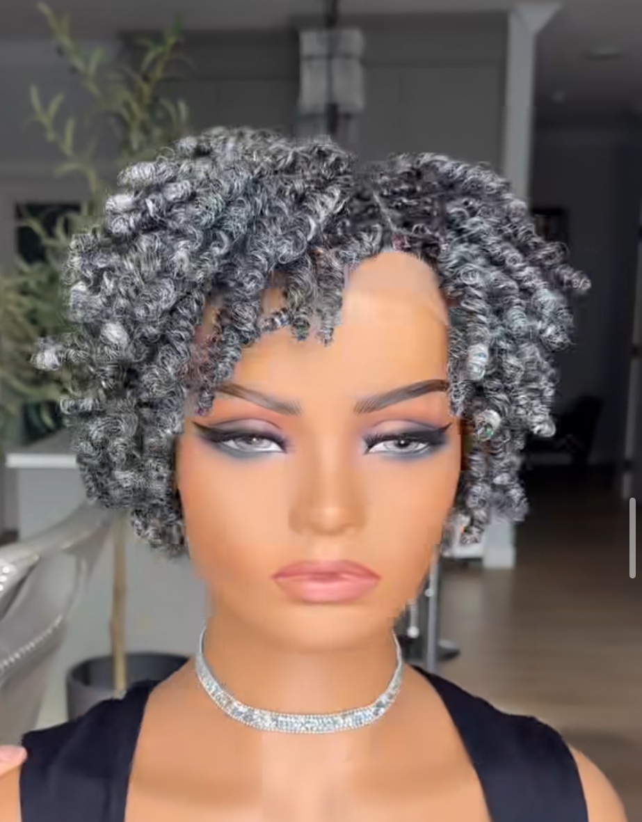 Easter sales 🛍️🛍️🛍️Short closure Kinky Twist Braided Wig - Image 9