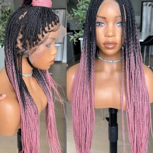 Ginger/Burgundy Bone Straight Braided Wig