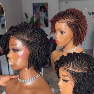 Easter sales 🛍️🛍️🛍️ Hand-Braided Kinky Twist Wig – Short Bob Style