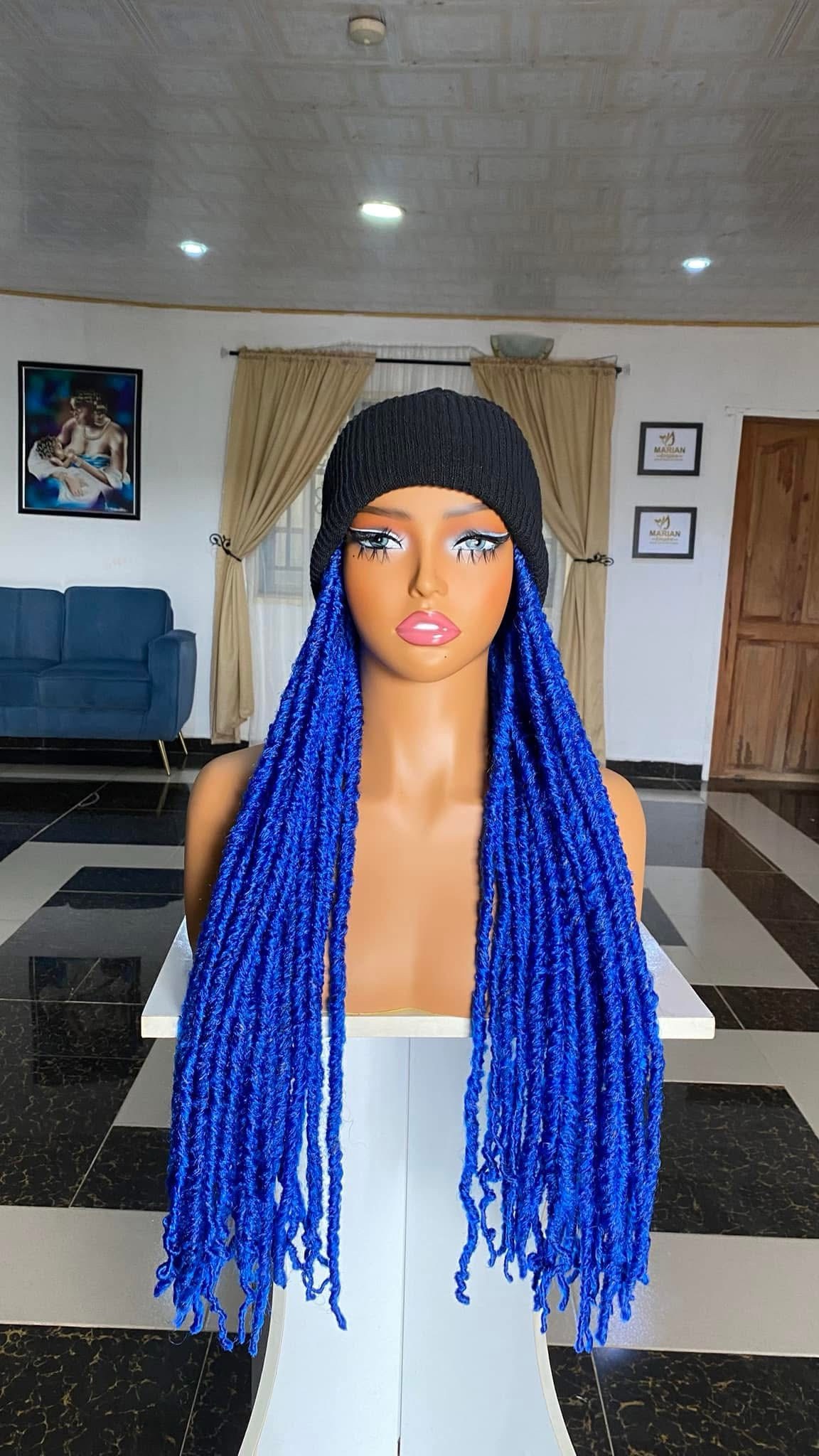 The Luxury Braided Cap Wig – Long Burgundy & Honey Blonde Mix (30") - Image 7