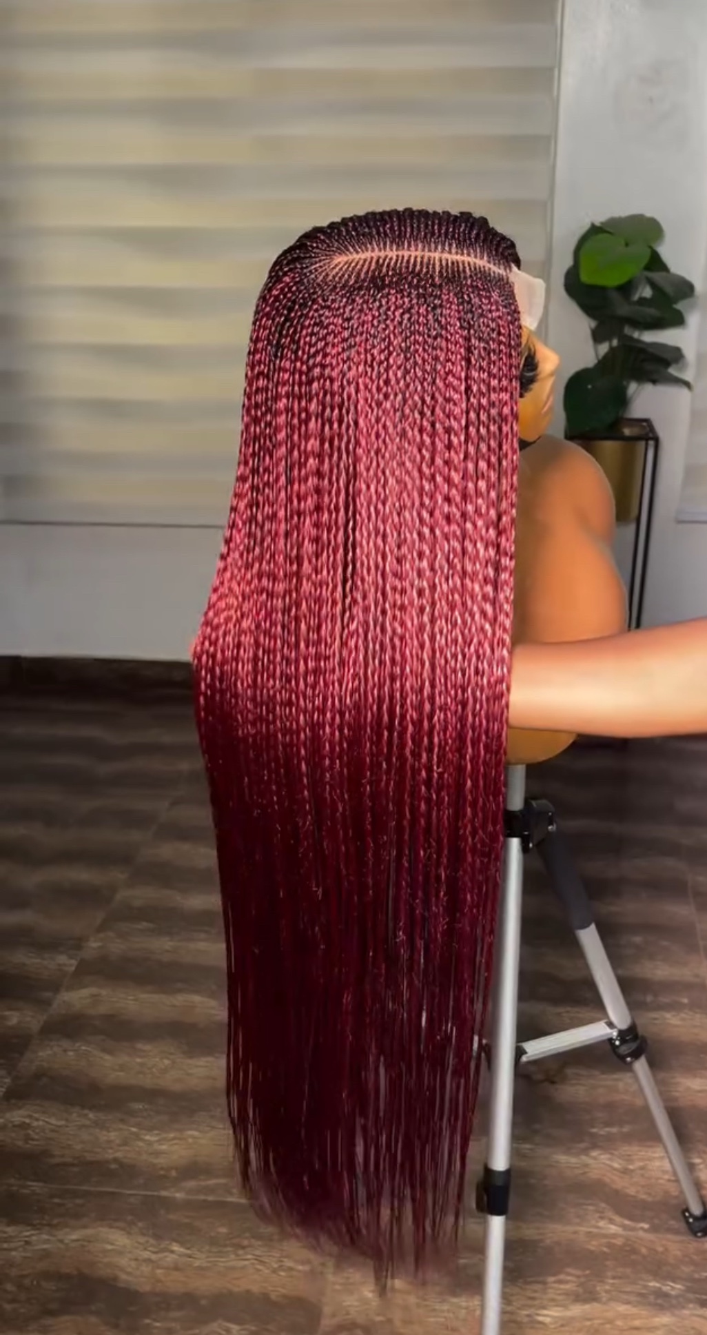 Easter sales 🛍️🛍️🛍️Hand-Braided Knotless Burgundy Lace Wig – Available in All Colors - Image 3