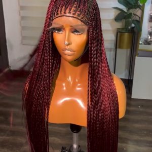 Easter sales 🛍️🛍️🛍️Hand-Braided Knotless Burgundy Lace Wig – Available in All Colors