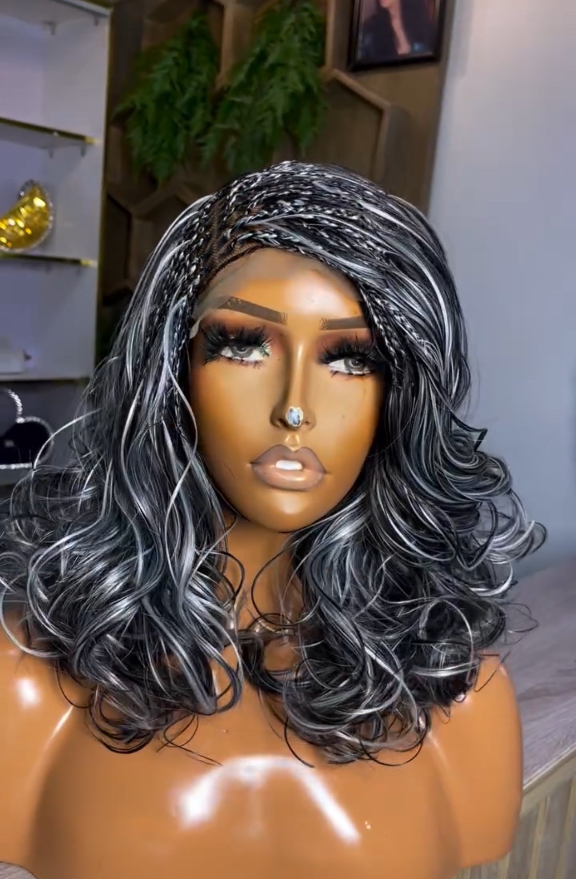 Bohemian Micro-Braided Lace Front Wig – Wavy Bob Cut with HD Transparent Lace - Image 5