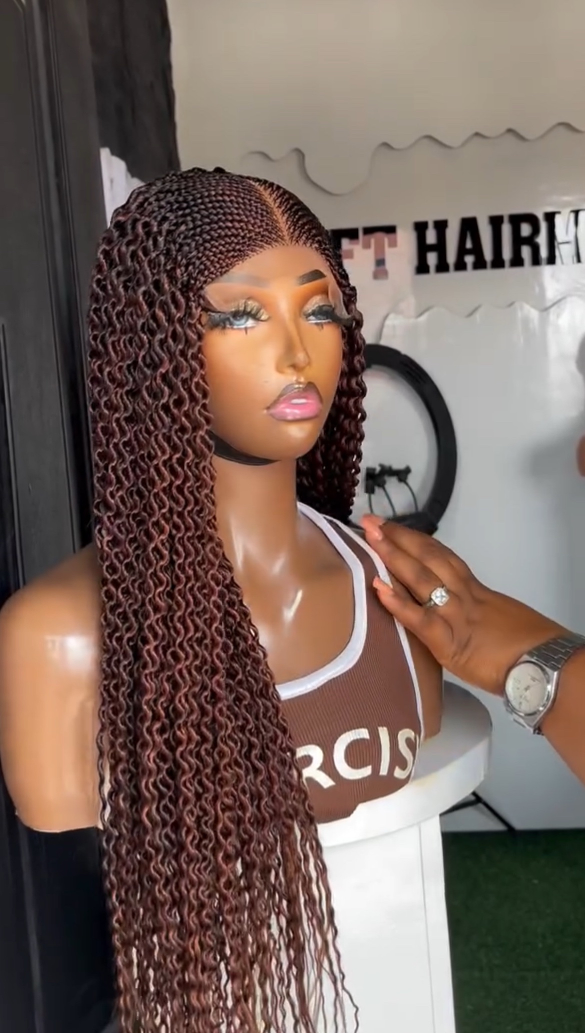 Laura’s Spiral Twist – Premium Braided Lace Front Wig with Bohemian Curls - Image 4