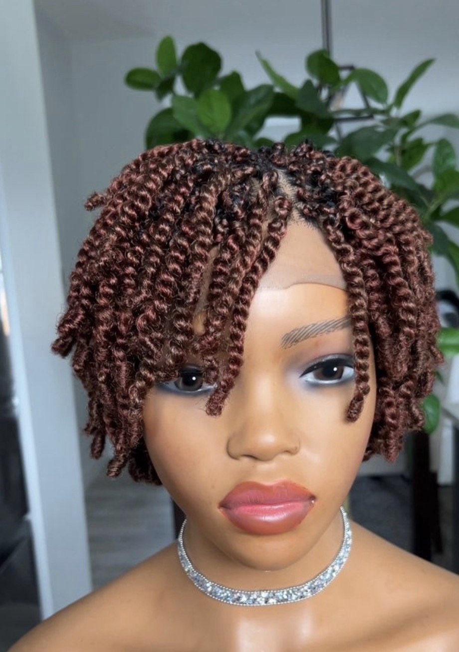 Easter sales 🛍️🛍️🛍️Short closure Kinky Twist Braided Wig - Image 3