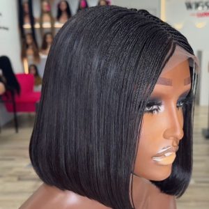 Easter sales 🛍️🛍️🛍️10” Human Hair Micro-Braid Side and center Part Bob Wig