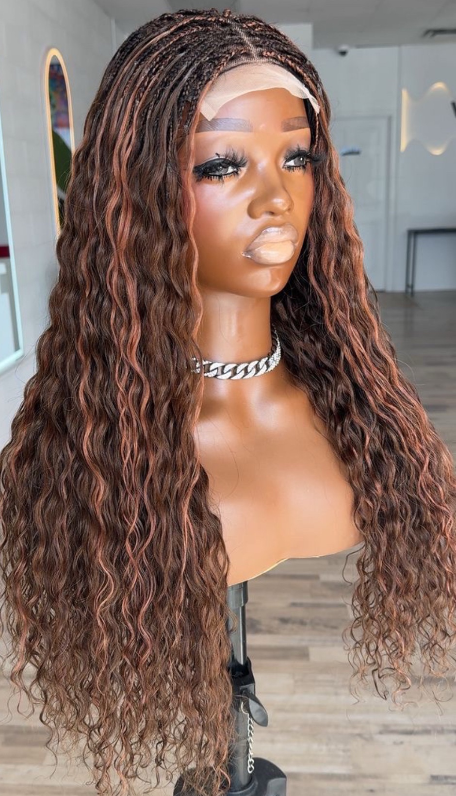 26” Human Hair Micros (Color 4/30 Chocolate & Honey Mix) - Image 4