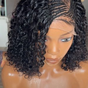Easter sales 🛍️Flash sales 💯🛍️🛍️10” Side Cornrow Lace Front Human Hair Wig