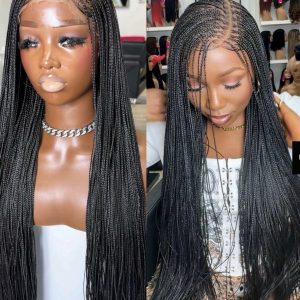 30” side part knotless braids 7×7” HD closure