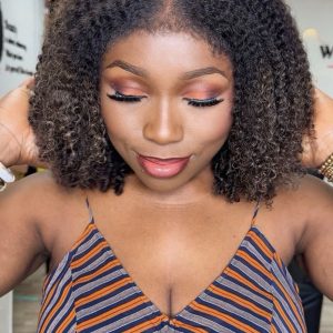 16” natural curly HD lace