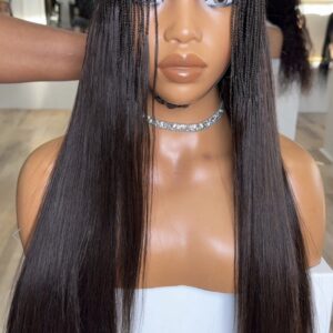 Easter sales 🛍️🛍️🛍️ 24” Hybrid Human Hair Straight Micro-Braid Lace Frontal Wig