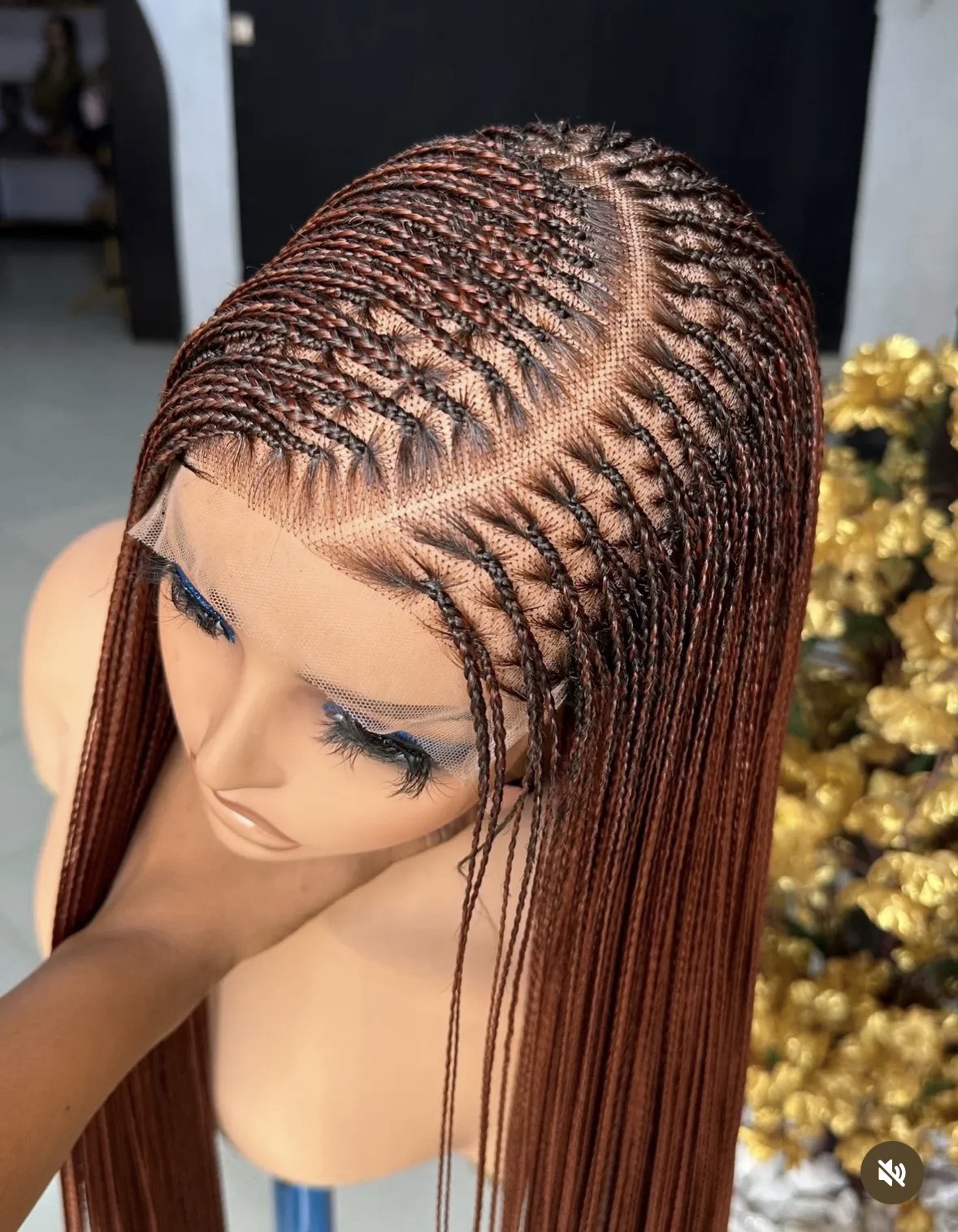 22,24,26,30” Side Cornrow Human Hair Mix Color Braided Wig - Image 8