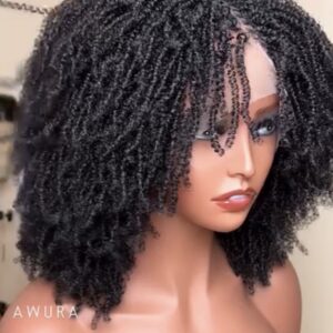 Konadu Twist Bob Unit – Handmade Kinky Twist Lace Wig | Natural Afro Texture🛍️