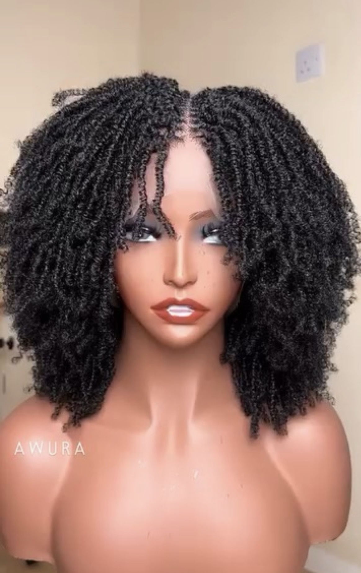 Konadu Twist Bob Unit – Handmade Kinky Twist Lace Wig | Natural Afro Texture🛍️ - Image 5