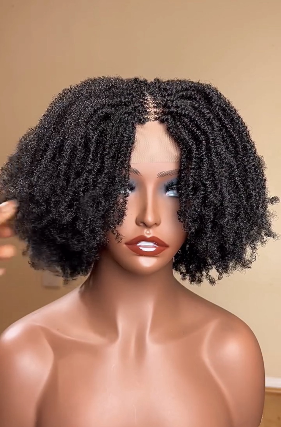 Konadu Twist Bob Unit – Handmade Kinky Twist Lace Wig | Natural Afro Texture🛍️ - Image 7