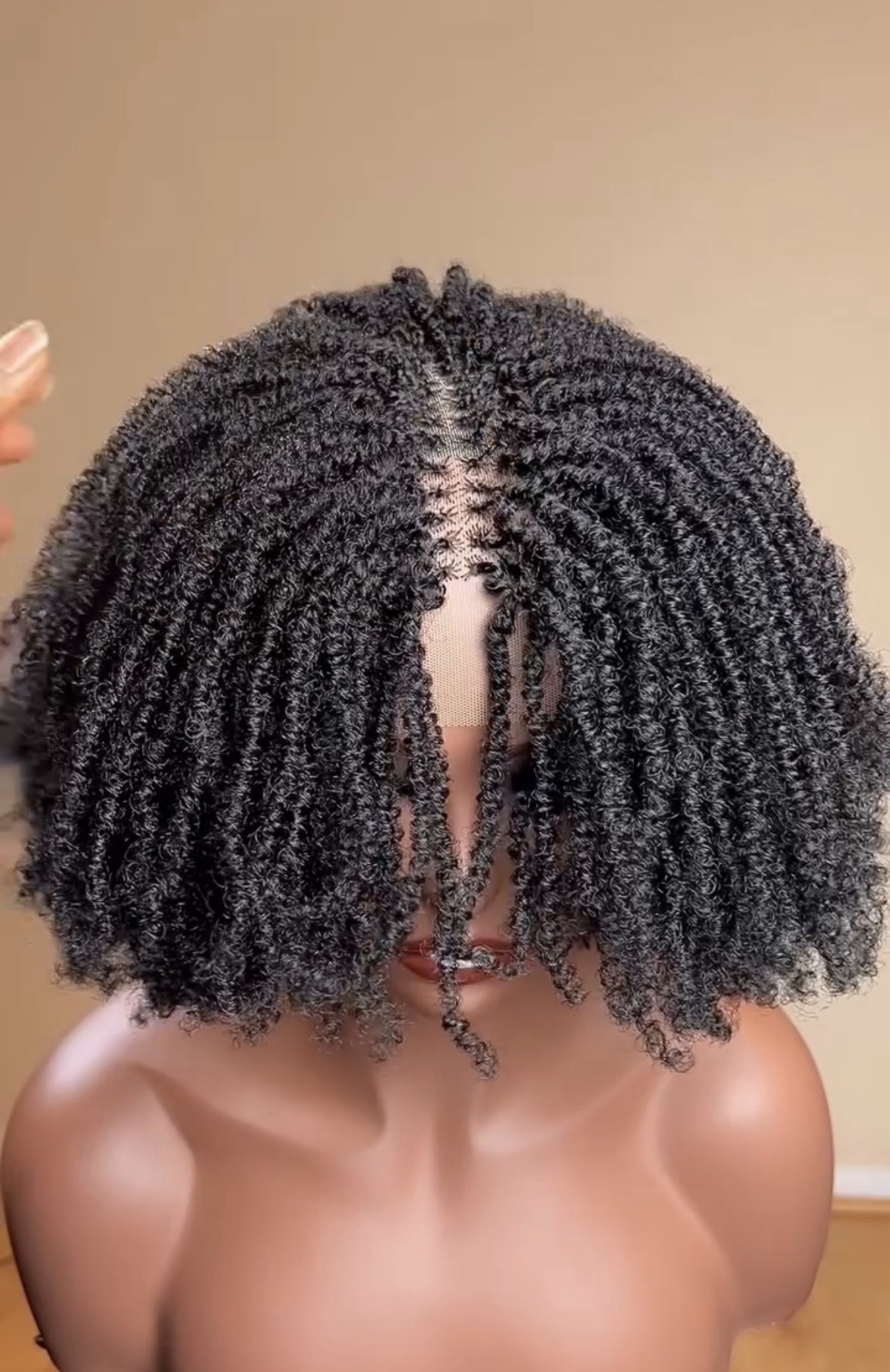 Konadu Twist Bob Unit – Handmade Kinky Twist Lace Wig | Natural Afro Texture🛍️ - Image 3