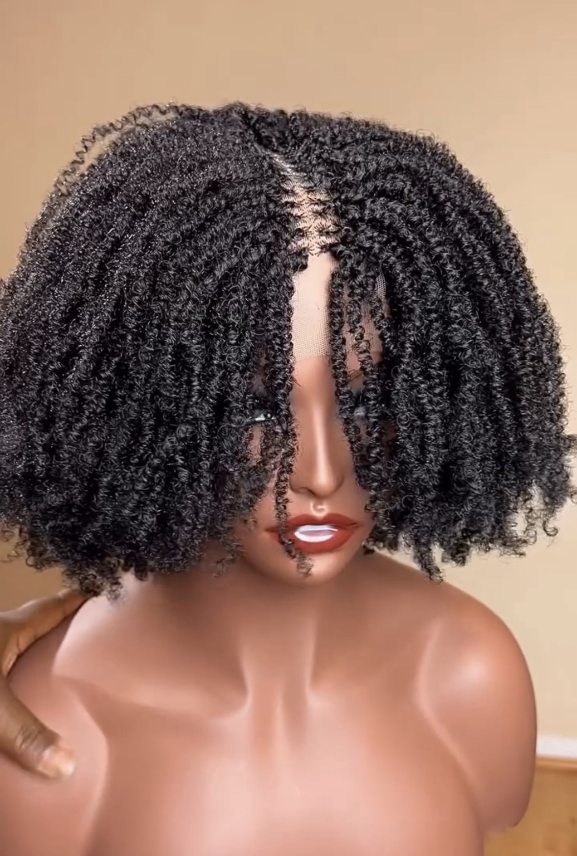 Konadu Twist Bob Unit – Handmade Kinky Twist Lace Wig | Natural Afro Texture🛍️ - Image 6