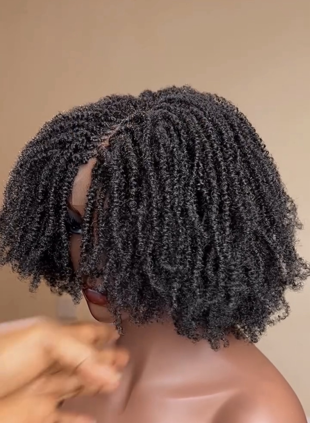 Konadu Twist Bob Unit – Handmade Kinky Twist Lace Wig | Natural Afro Texture🛍️ - Image 9