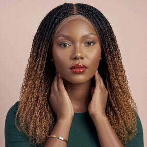 Natural human hair micro twist wig