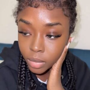 Cornrow Lace Wig with Curly Edges & Long Box Braid Tendrils| Natural Black (1B)