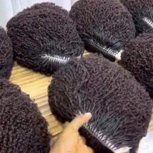 Juri African Micro Braided Curly Bob Wig || Natural Black