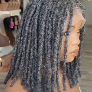 10” Human hair dreadlock ( pepper and salt )