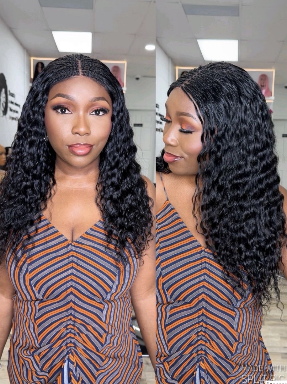 Easter Sales 🛍️🛍️ | Style: 18” Hybrid Human Hair Micro-Braid Deep Wave