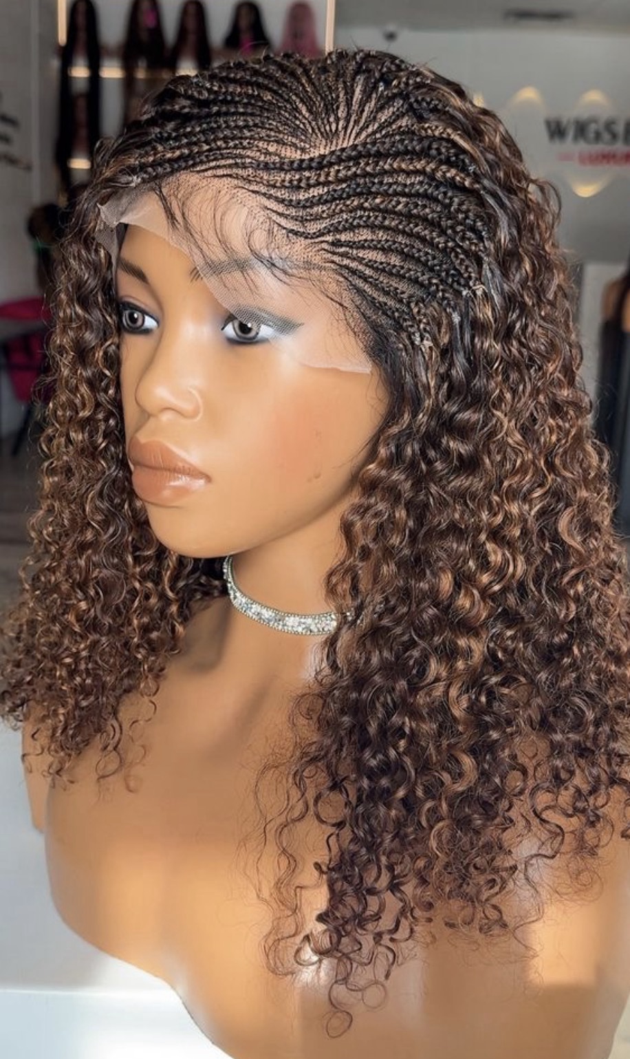 Easter sales 🛍️🛍️14” Side Cornrow Hybrid Human Hair – Multi-Tone Mix Color - Image 4