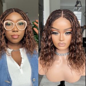 14” Side Cornrow Hybrid Human Hair – Multi-Tone Mix Color