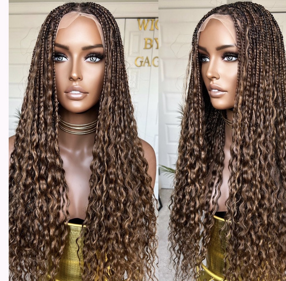 Style: 100% Virgin Human Hair Braids (Lugos) HD Full Lace Wig – Boho Island Curls - Image 2