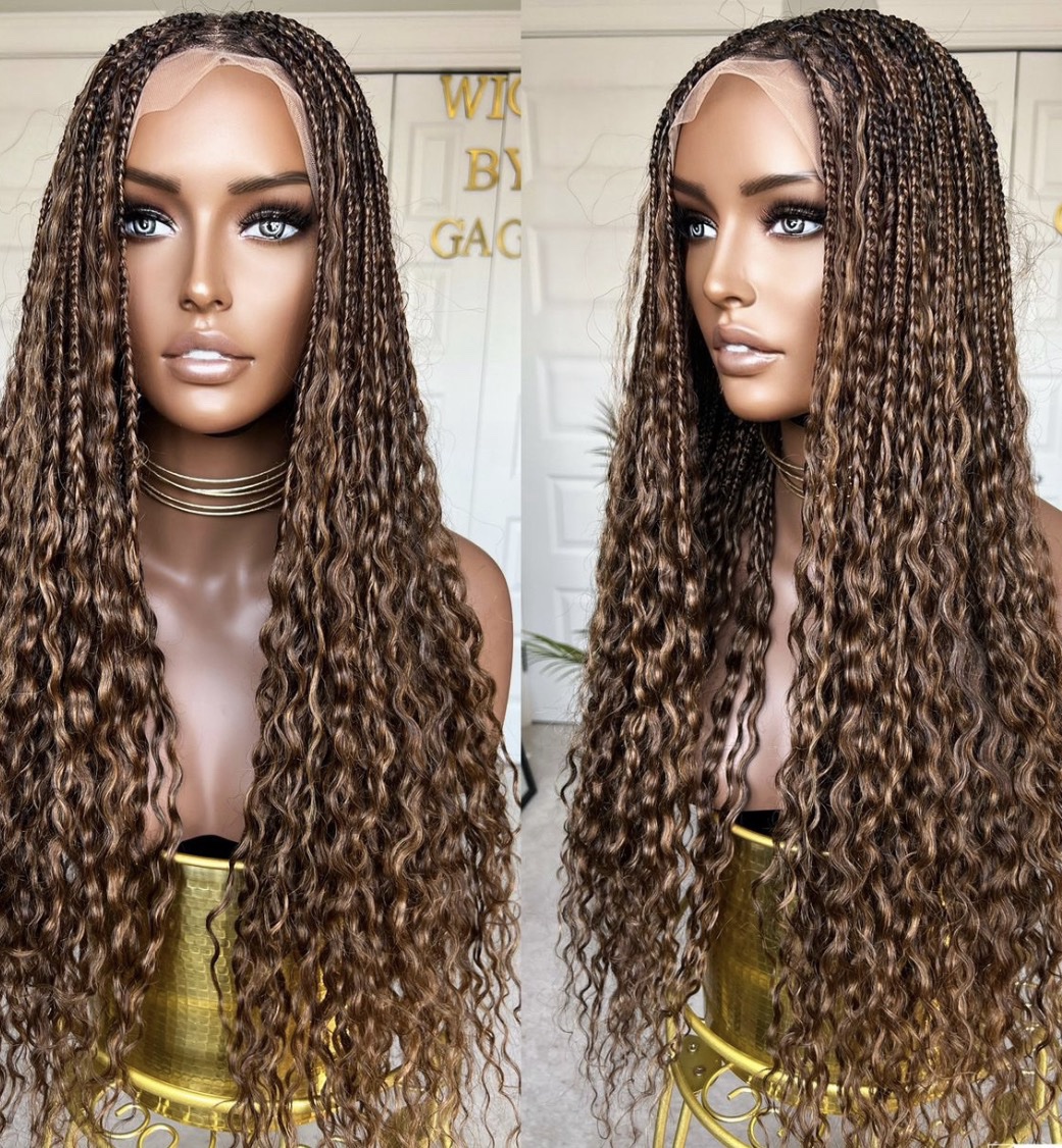 Style: 100% Virgin Human Hair Braids (Lugos) HD Full Lace Wig – Boho Island Curls - Image 4