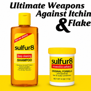 Sulfur 8 Anti-Dandruff Set – Deep Cleaning Shampoo & Medicated Scalp Conditioner for Itching, Flakes & Dry Scalp