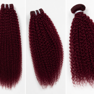 Brazilian Kinky Donor Hair Weave | Luxury BURGUNDY Human Hair Bundles