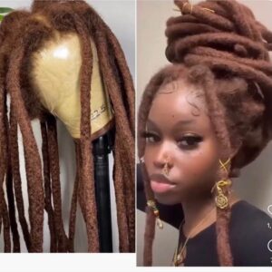 Human hair dreadlock (pepper and salt)