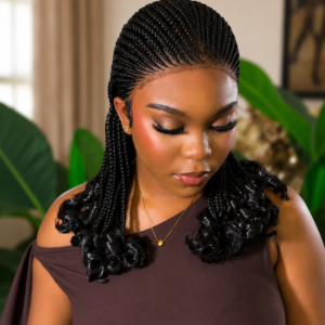 All back cornrow wig, human hair lace