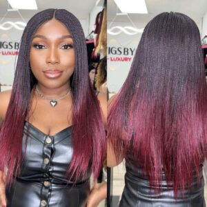 22” microtwists ombré 1b/burgundy