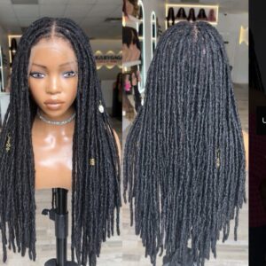 22” human hair dreadlocks full lacewig ( lace cut tinted and ready to wear)