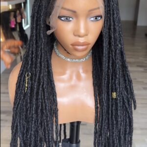22” human hair dreadlocks full lacewig ( lace cut tinted and ready to wear)