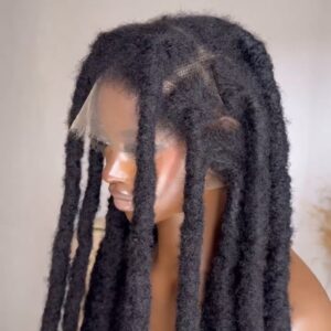 32” Full Lace Dreadlock Wig | Glueless Loc Unit | Natural Black Locs