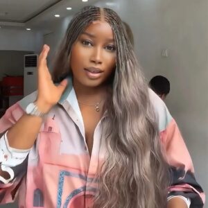 26” Ash Blonde Human Hair Micro Twist Wig