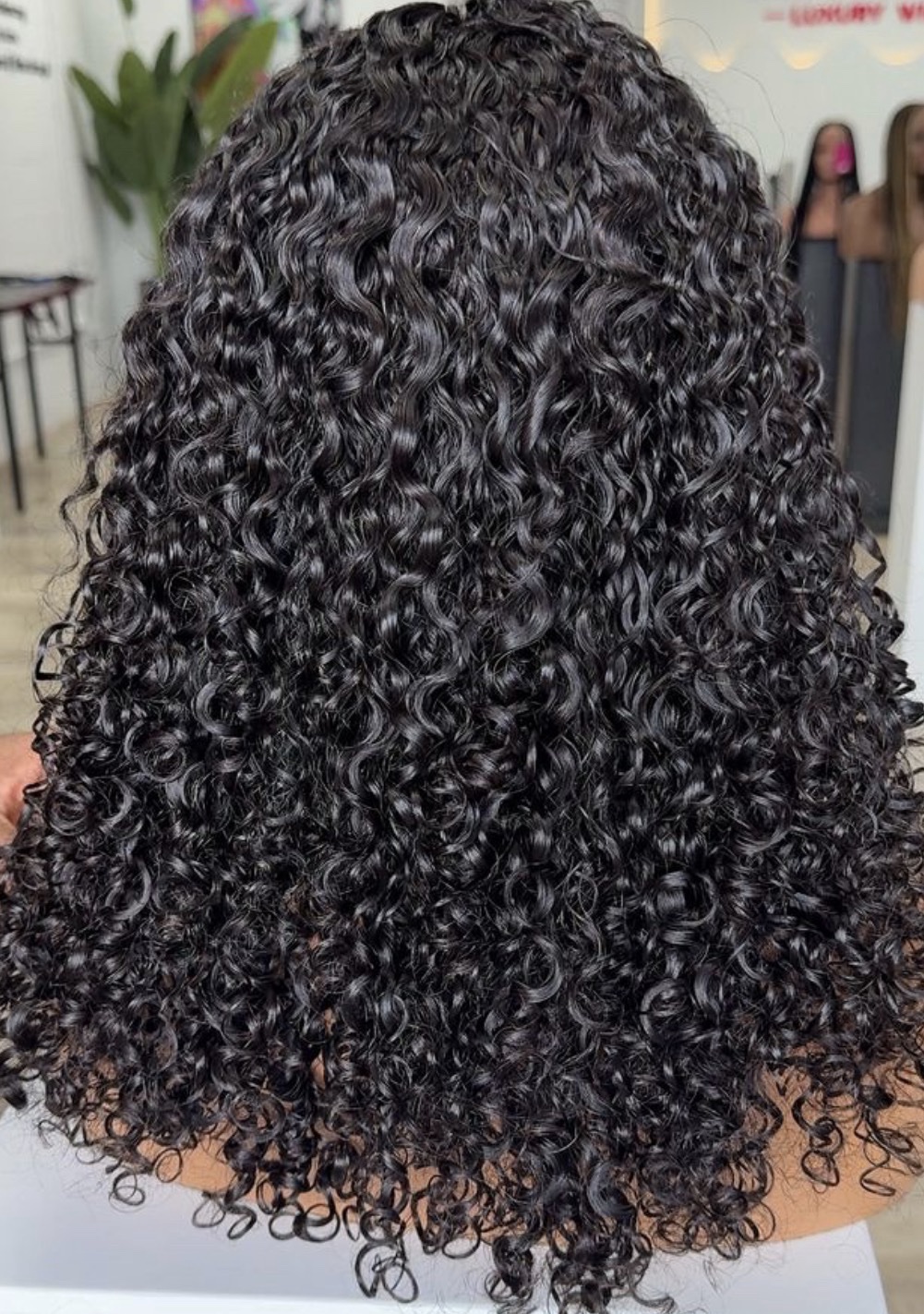 16” Side Cornrow Curly Human Hair Wig - Image 4